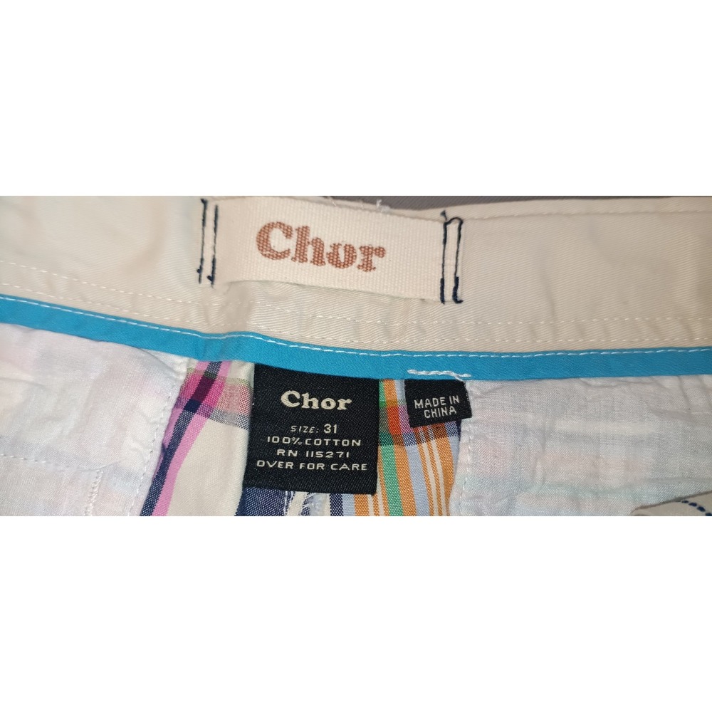 Chor NWT Mens Shorts Size 31 Plaid Chino Golf Preppy 90s Retro Eclectic Grandpa - Picture 2 of 9